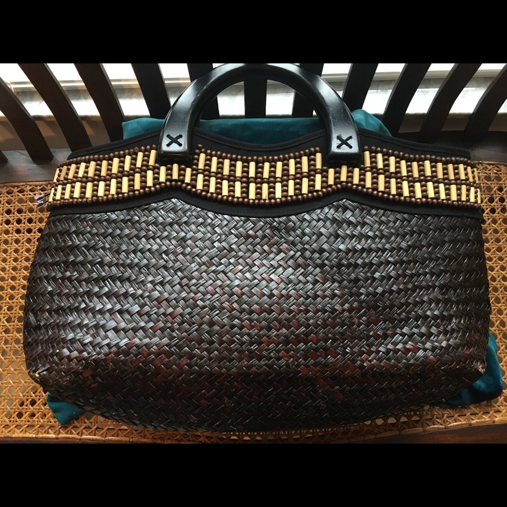 Vintage St John’s Bay SeaGrass Beaded Handbag